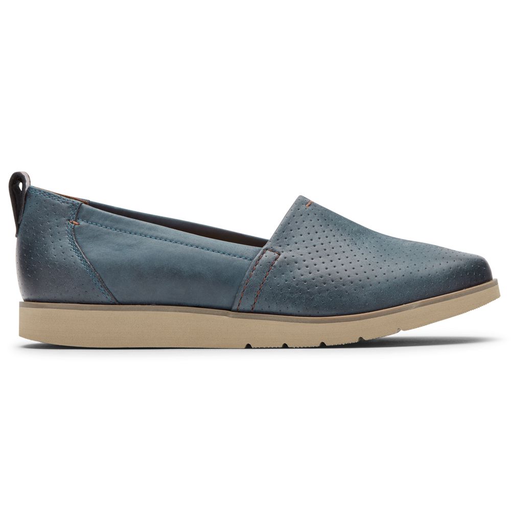 Mocassins Mulher Rockport Cobb Hill Laci Slip-On Azuis,Portugal UVTZA-8163